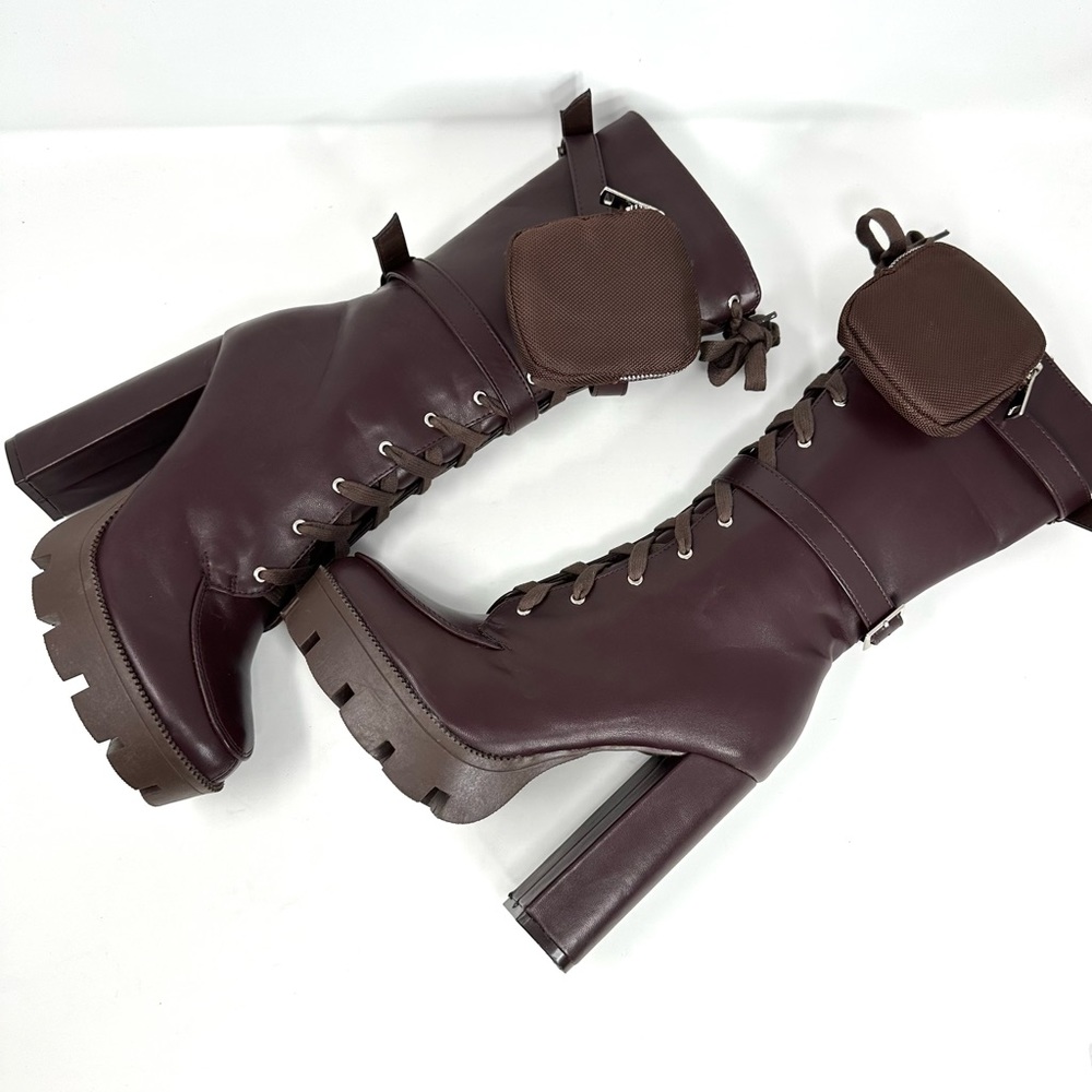 Fashion Nova I Don't Care Chocolate Heeled Booties - Picture 10 of 15